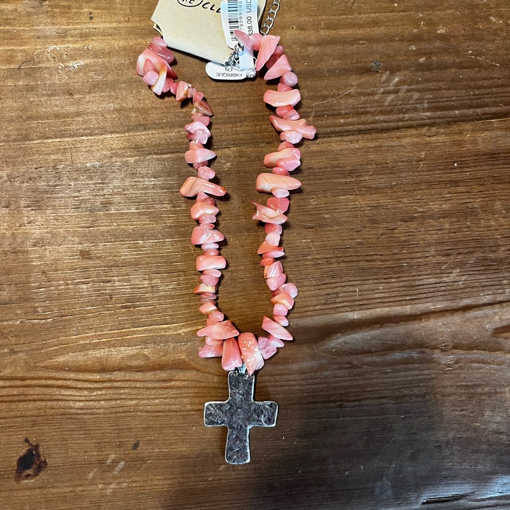 Free People Hammered Cross Necklace